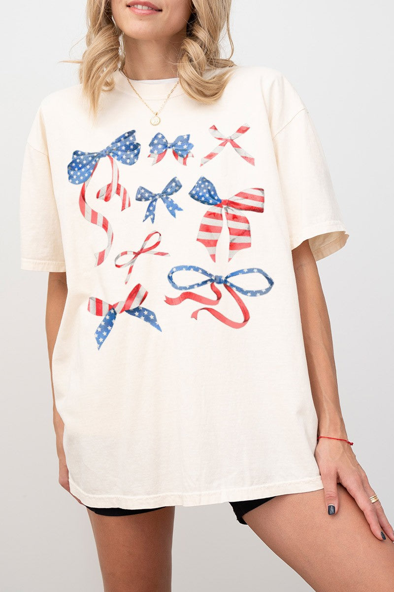 American Flag Bow Tee