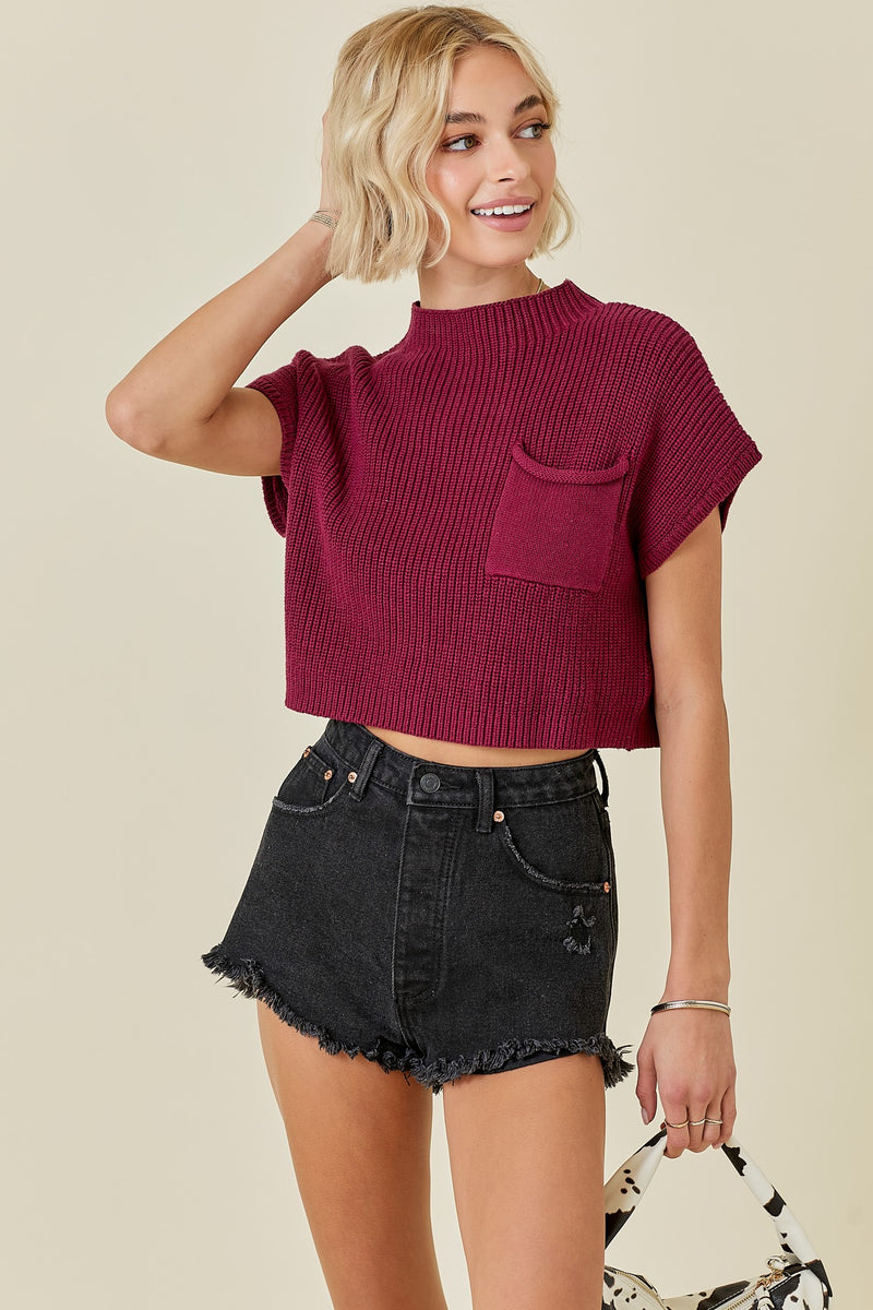 Maroon Sweater Top