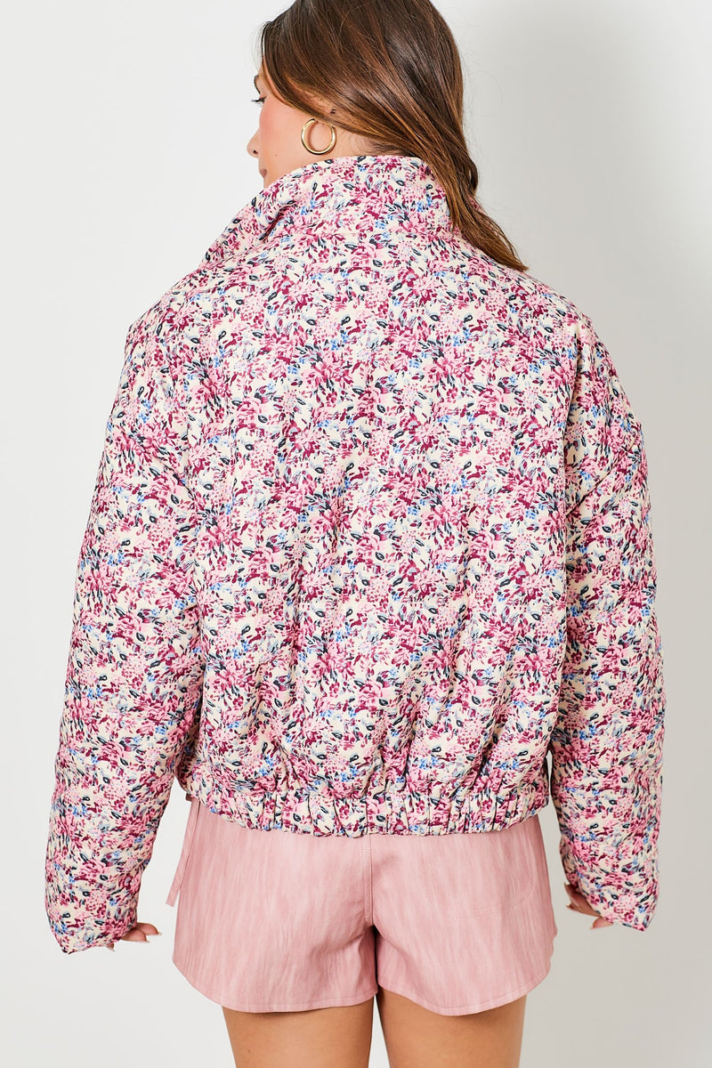 Floral Corduroy Puffer