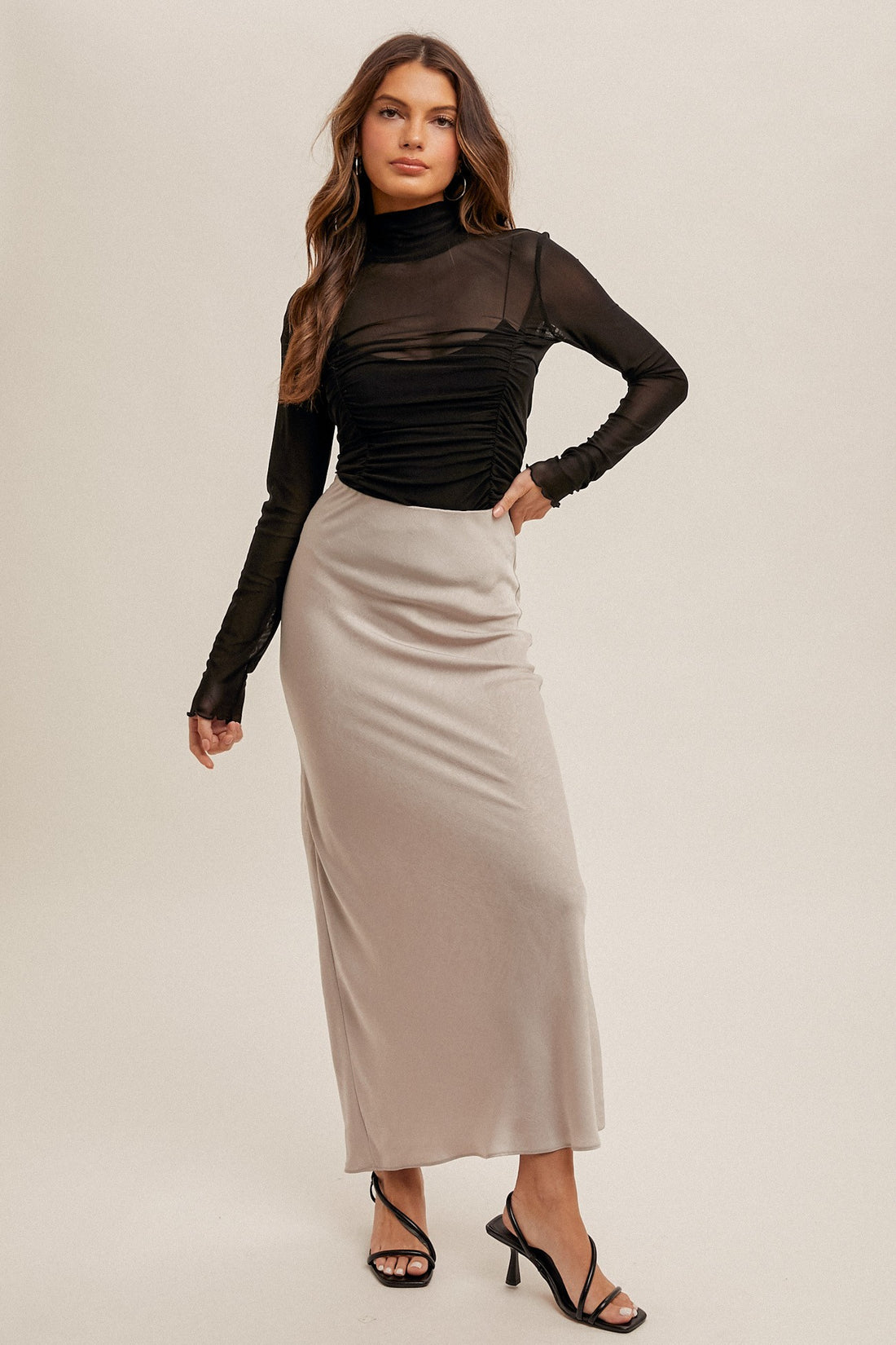 Dove Grey Maxi Skirt