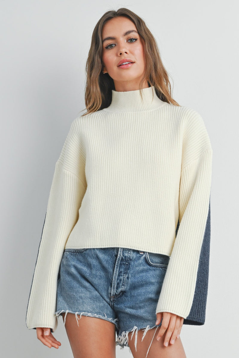 Two-Toned Turtle Neck Sweater