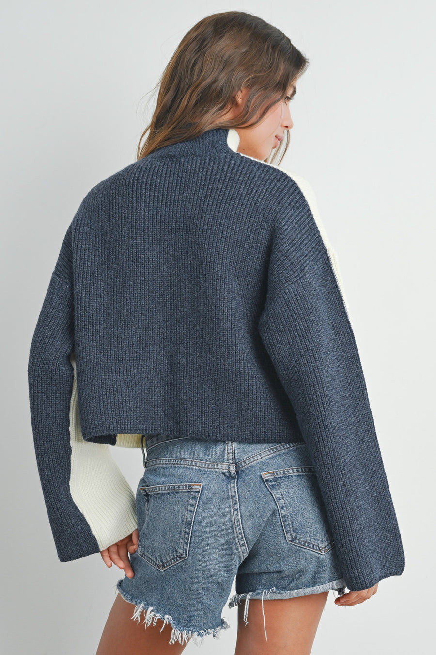 Two-Toned Turtle Neck Sweater