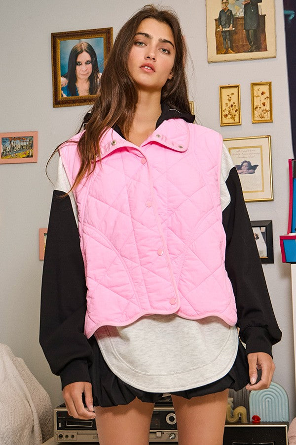 Hot Pink Quilted Vest