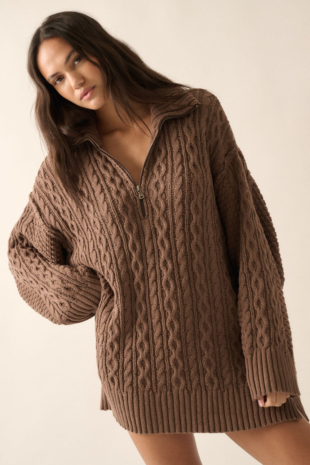 Expresso Cable Sweater Dress