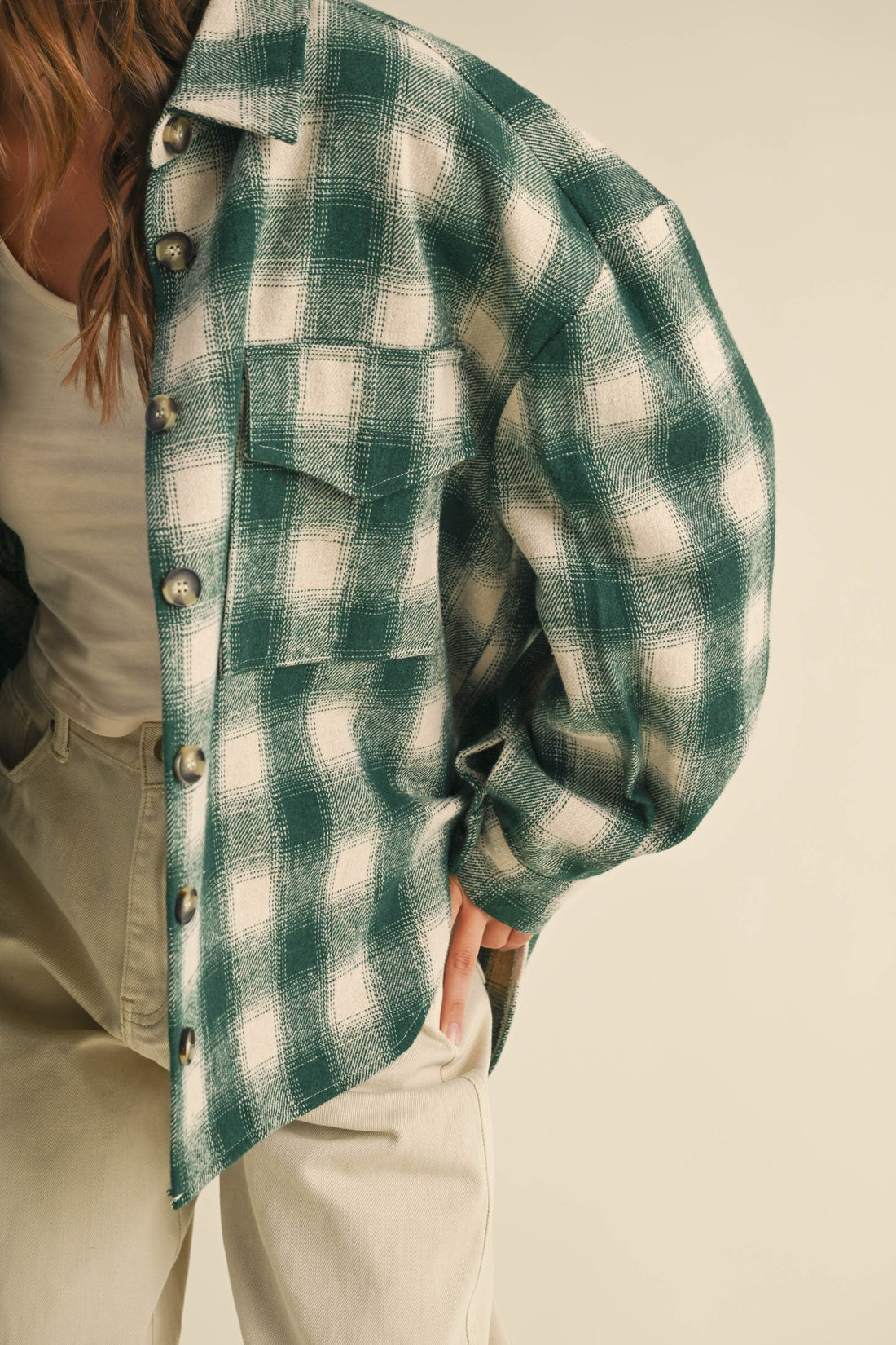 Green Plaid Shacket