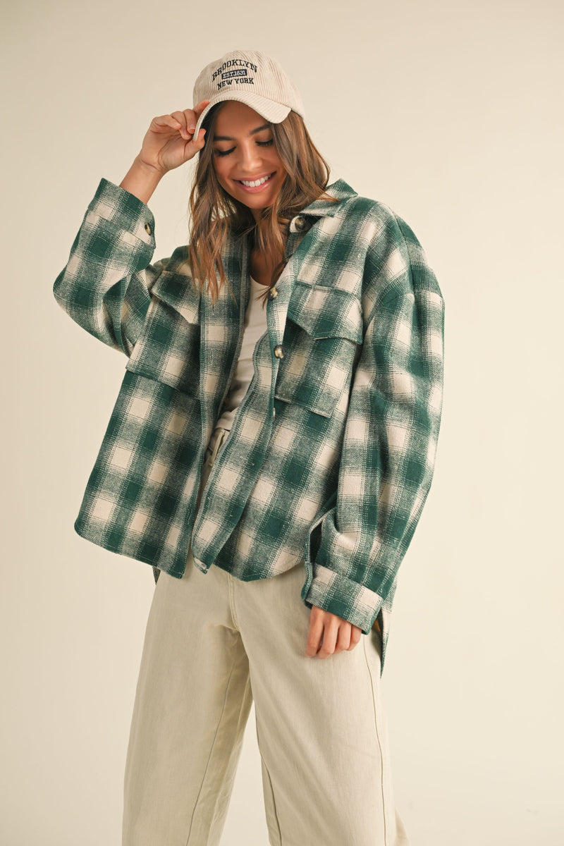 Green Plaid Shacket