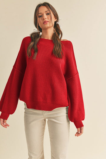 Just Chilling Sweater - red