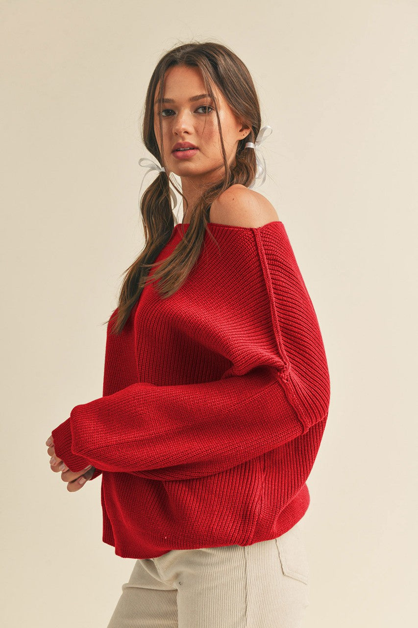 Just Chilling Sweater - red