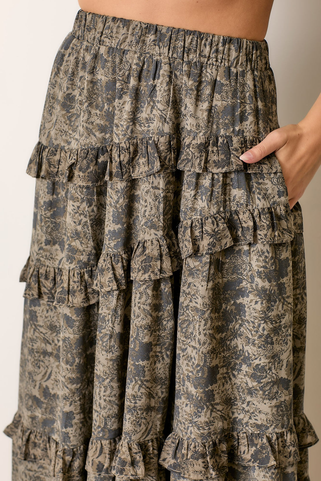 Printed Olive Skirt