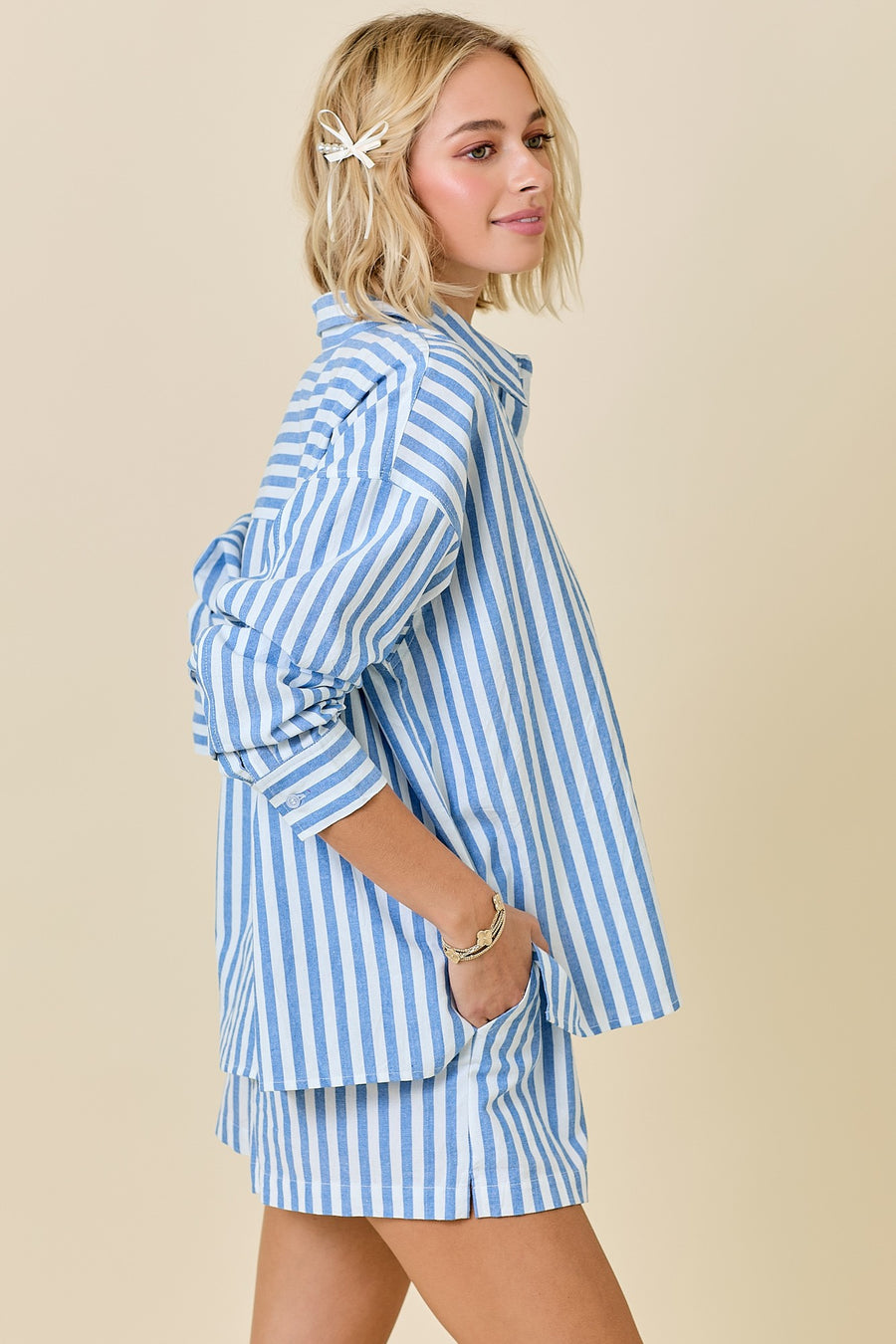 Blue Lemonade Striped Set (Shorts)