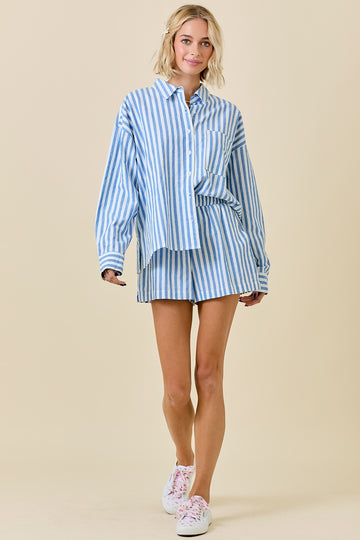 Blue Lemonade Striped Set (Shorts)