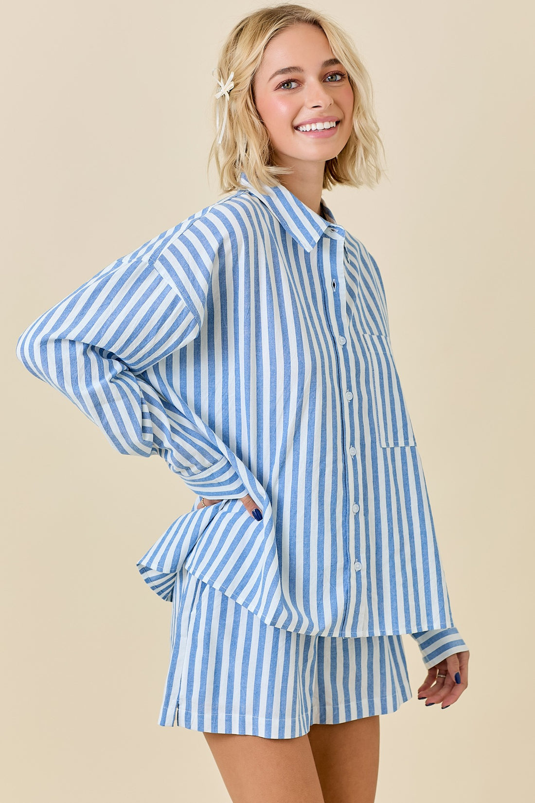 Blue Lemonade Striped Set (Shorts)