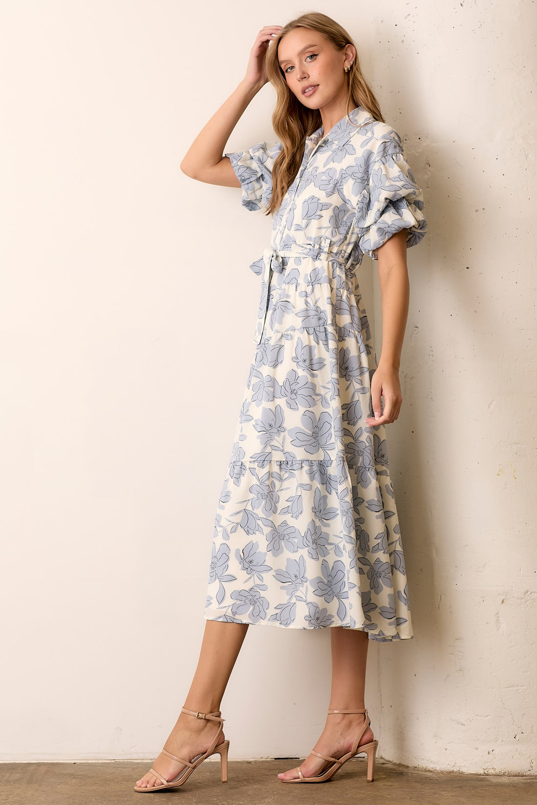 Sky Blue Floral Dress