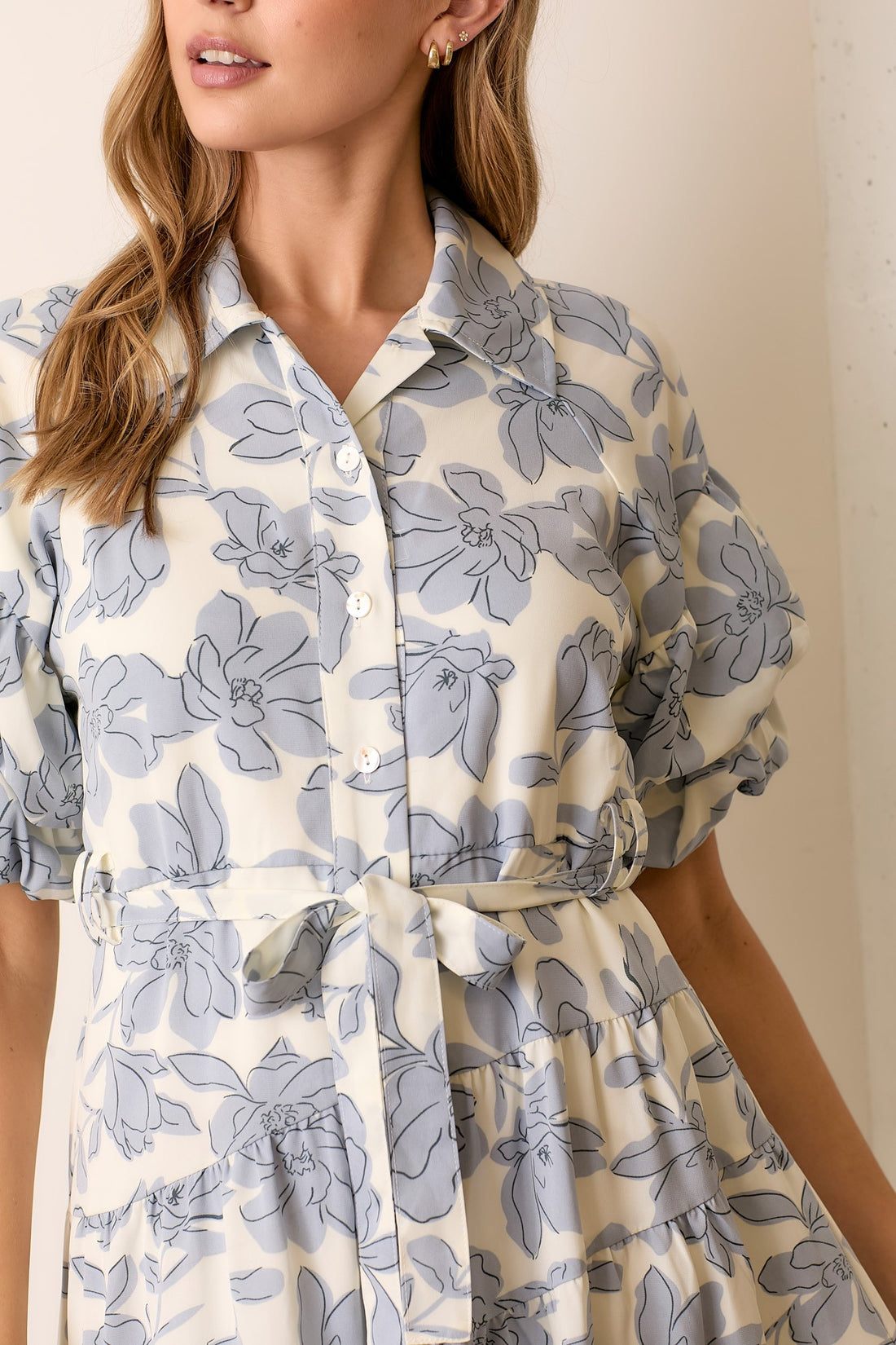 Sky Blue Floral Dress