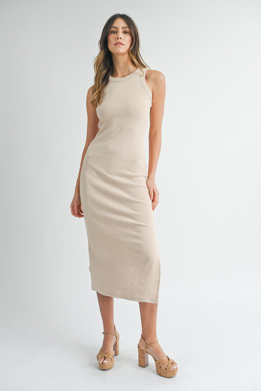 Basic Spring Dress - taupe