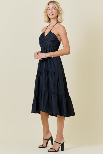 Black Halter Neck Midi