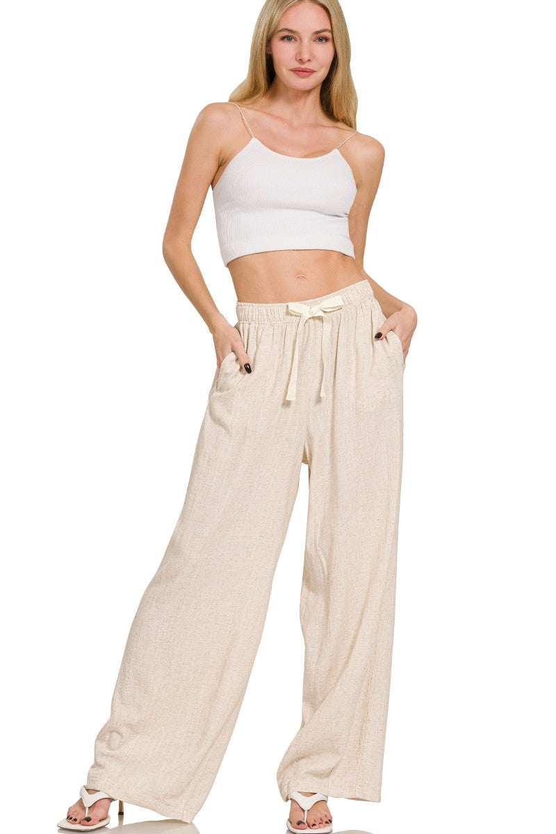Oatmeal Linen Pants