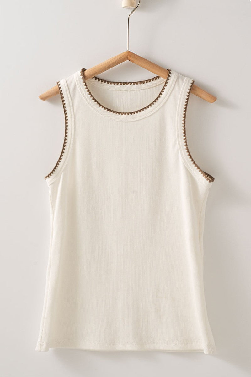 Stitched Tank - Ivory