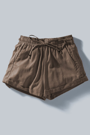 Mocha Linen Shorts