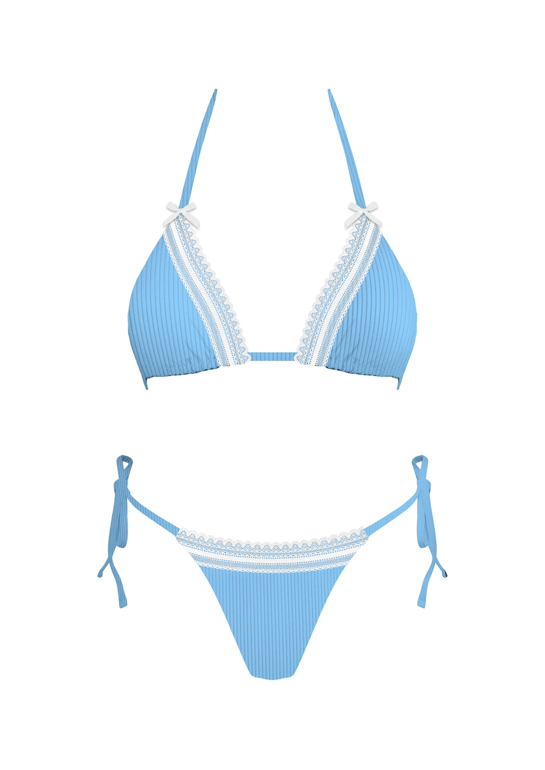 Light Blue Lace Bikini - TOP