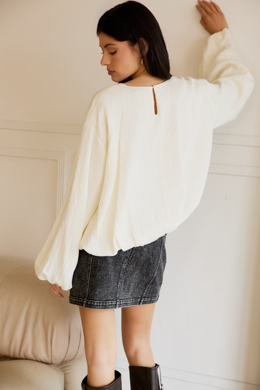 Bubble Cream Blouse