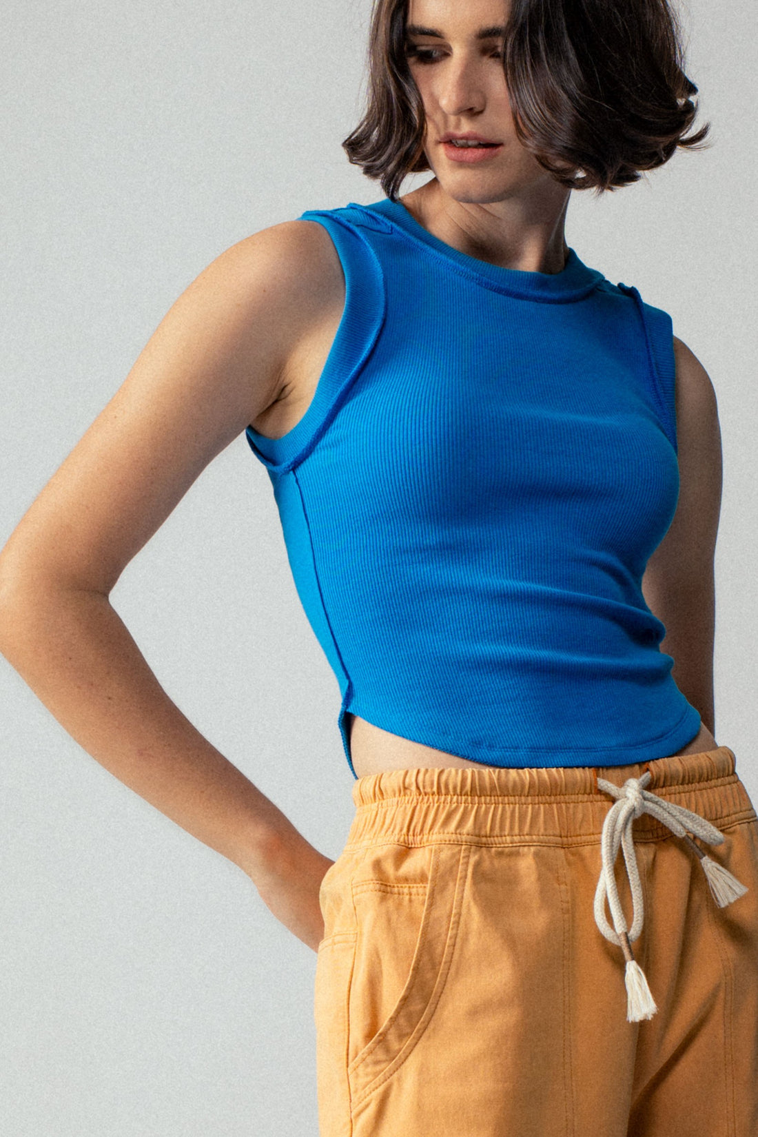 Royal Blue Ribbed Tank Top