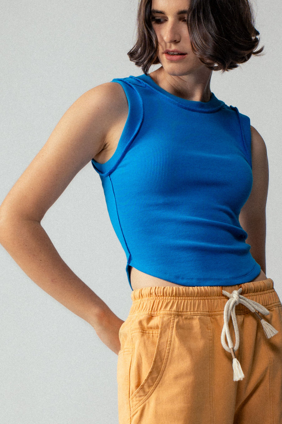 Royal Blue Ribbed Tank Top