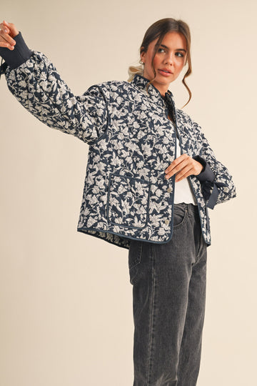 Navy Floral Jacket