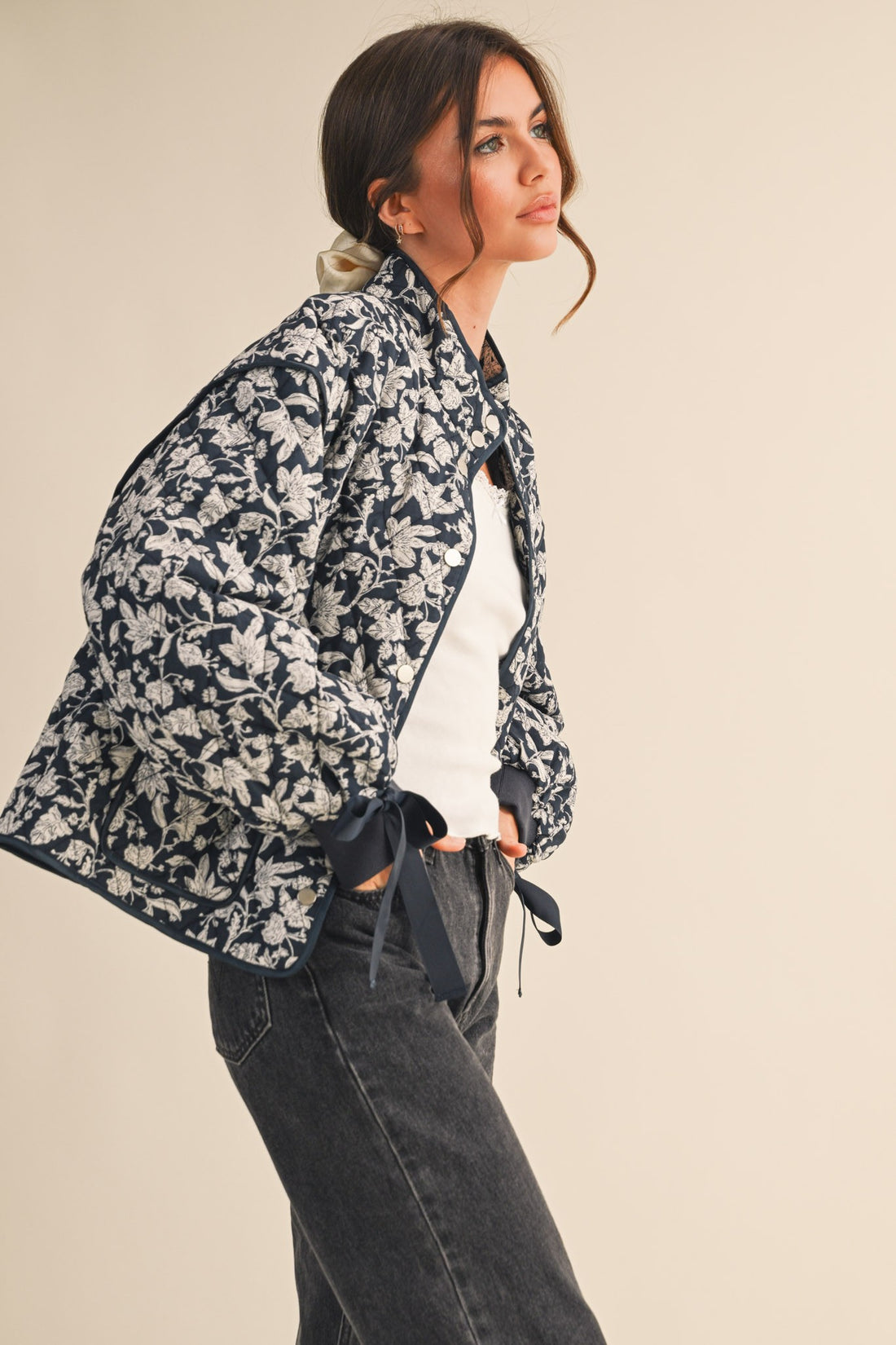 Navy Floral Jacket