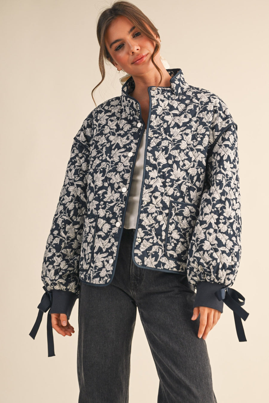 Navy Floral Jacket