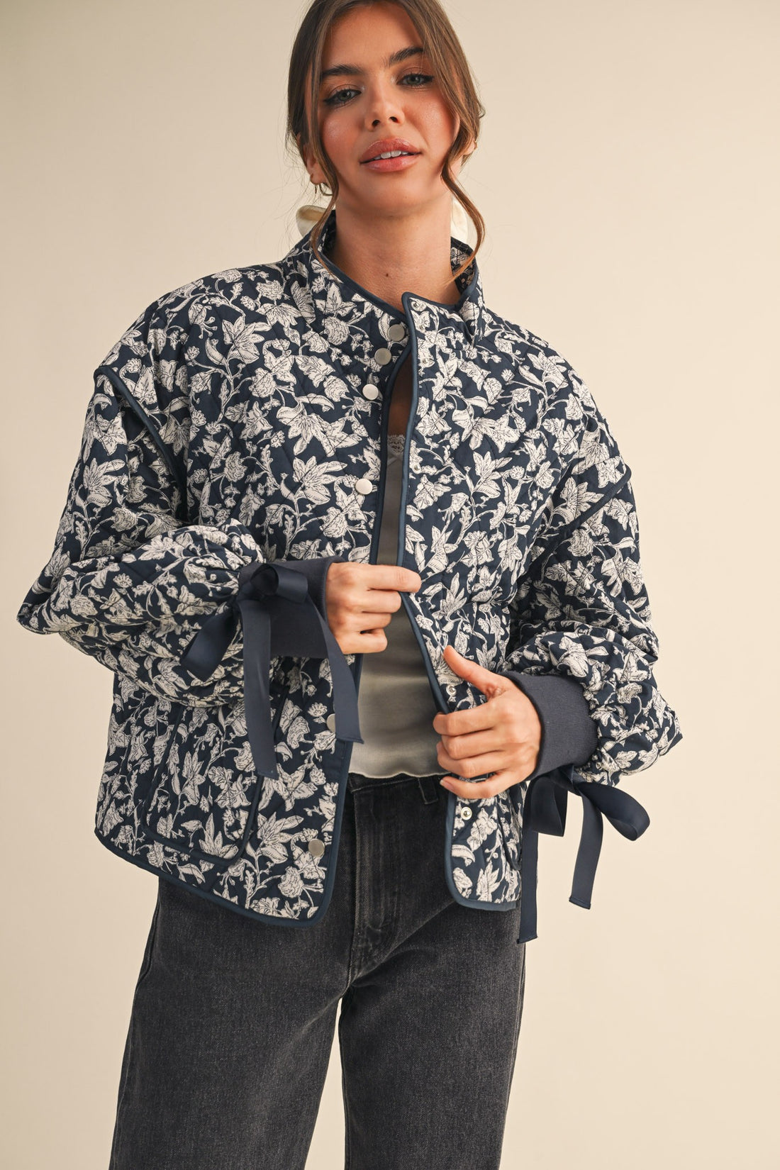 Navy Floral Jacket