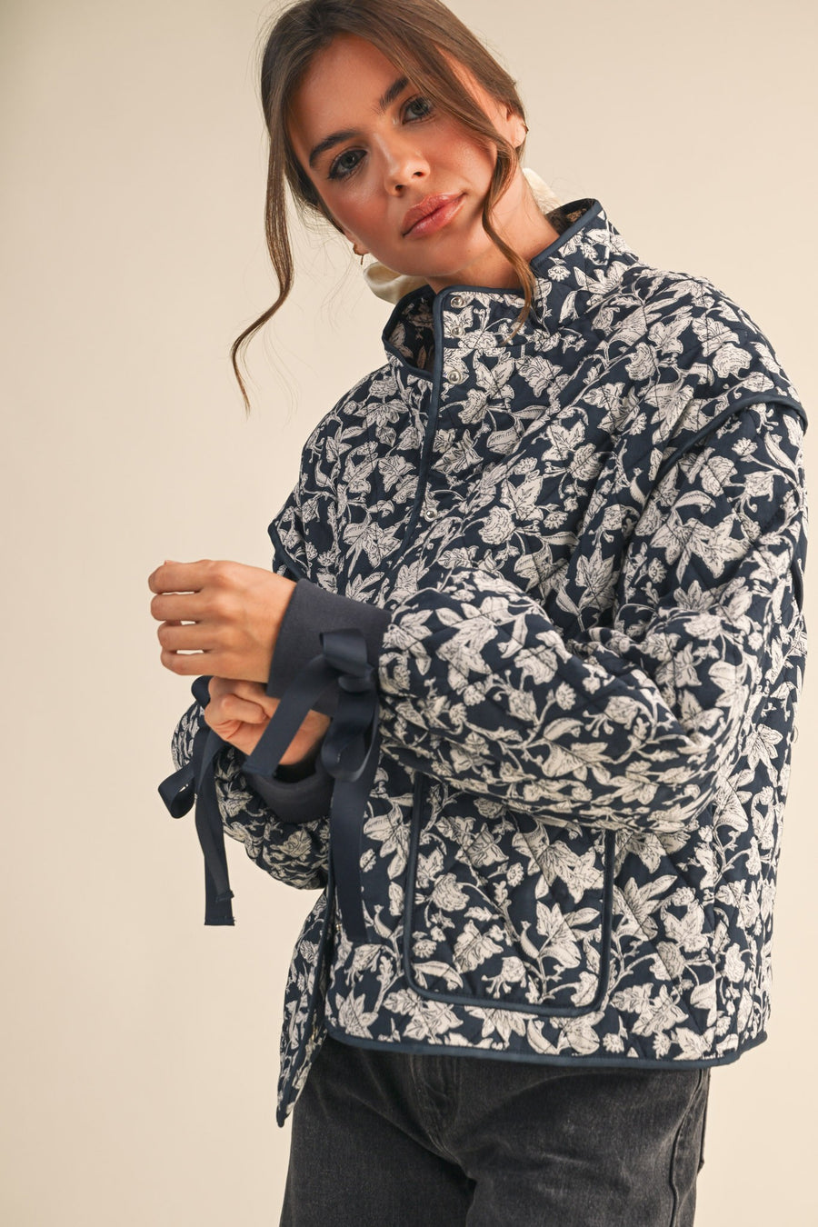Navy Floral Jacket