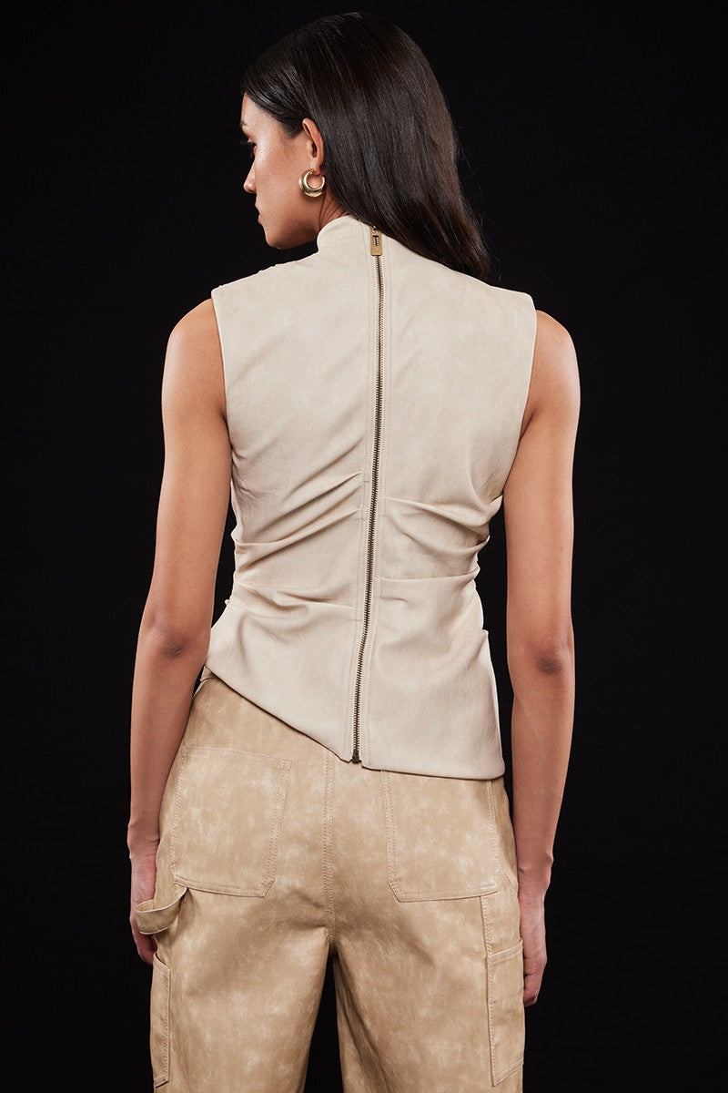 Asymmetrical Beige Top