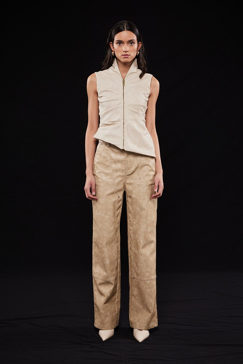 Asymmetrical Beige Top