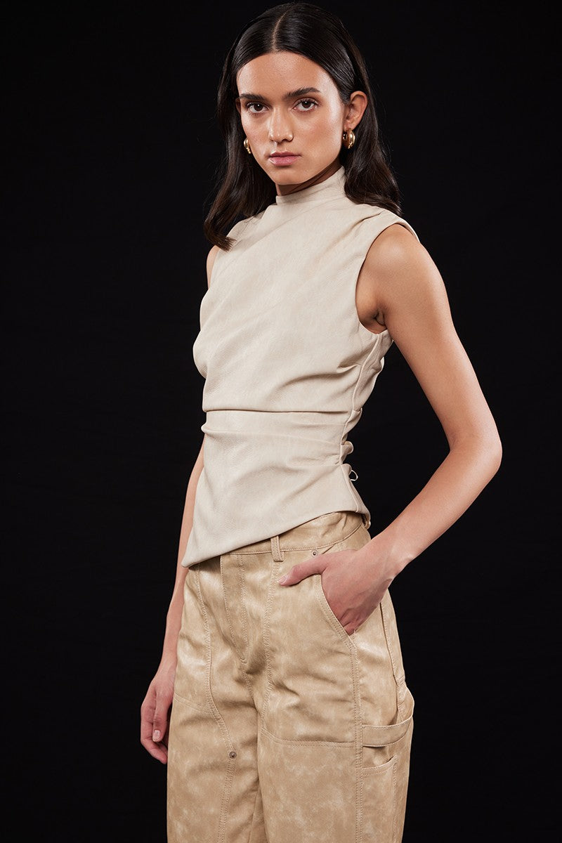 Asymmetrical Beige Top