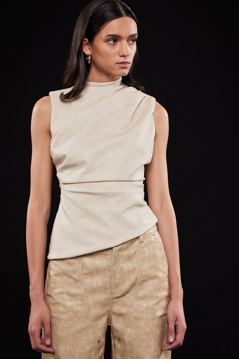 Asymmetrical Beige Top