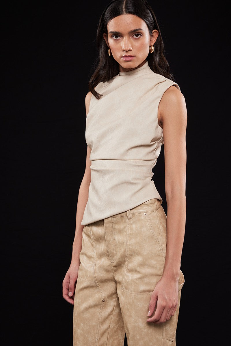 Asymmetrical Beige Top