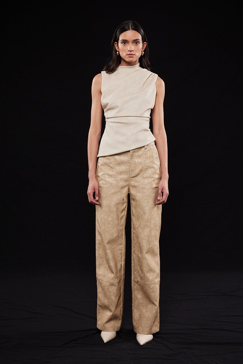 Asymmetrical Beige Top