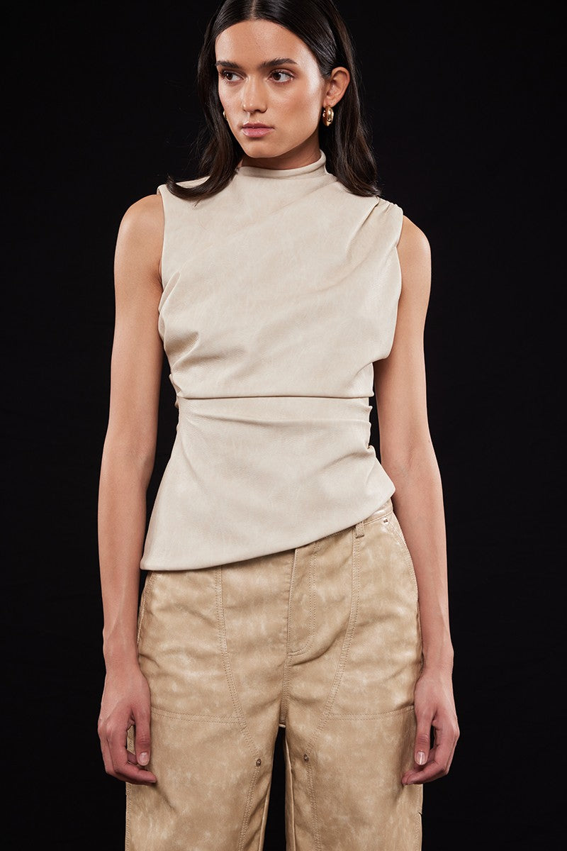 Asymmetrical Beige Top