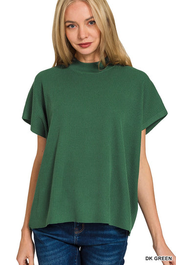 Ribbed Fall Top- Green