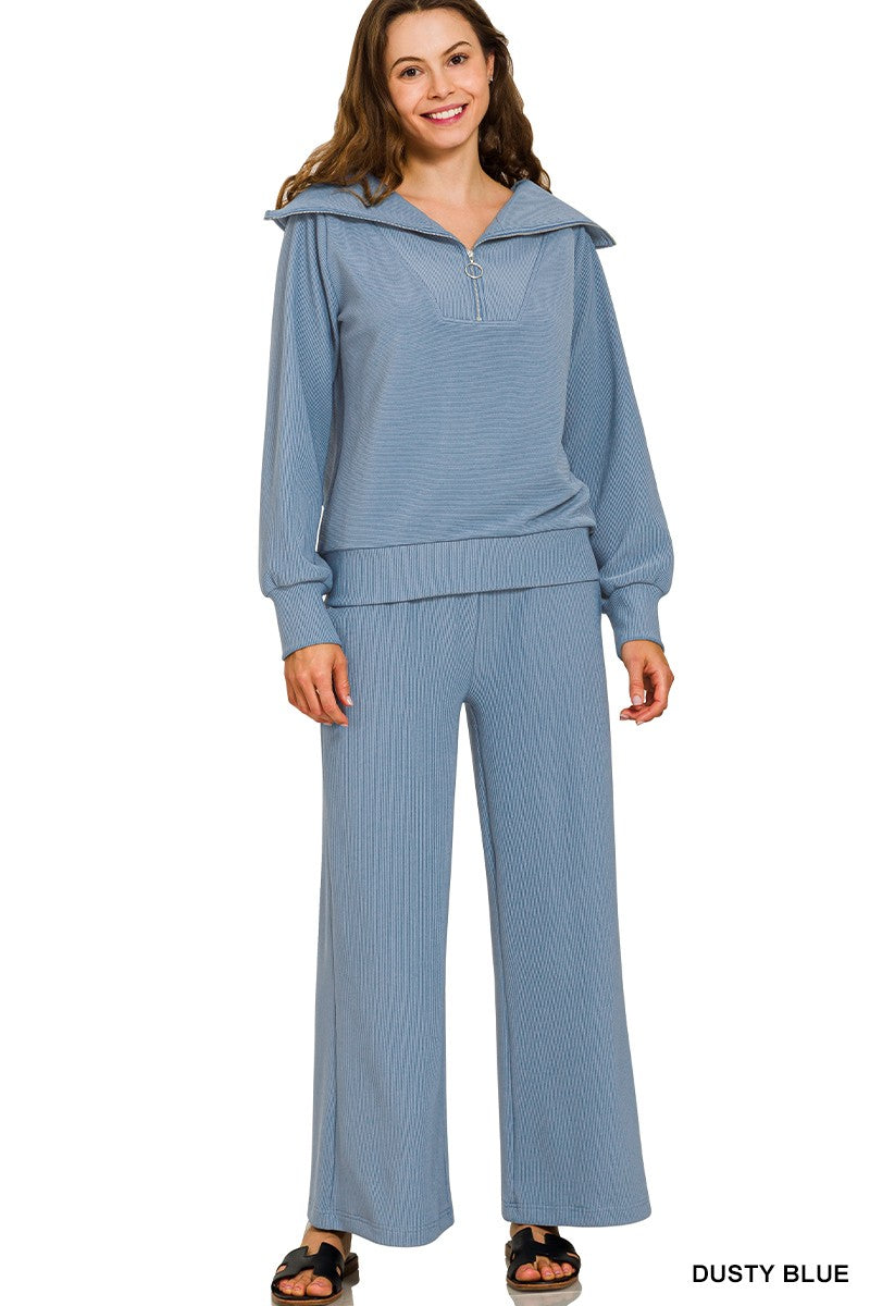 Blue Ribbed Set (top)