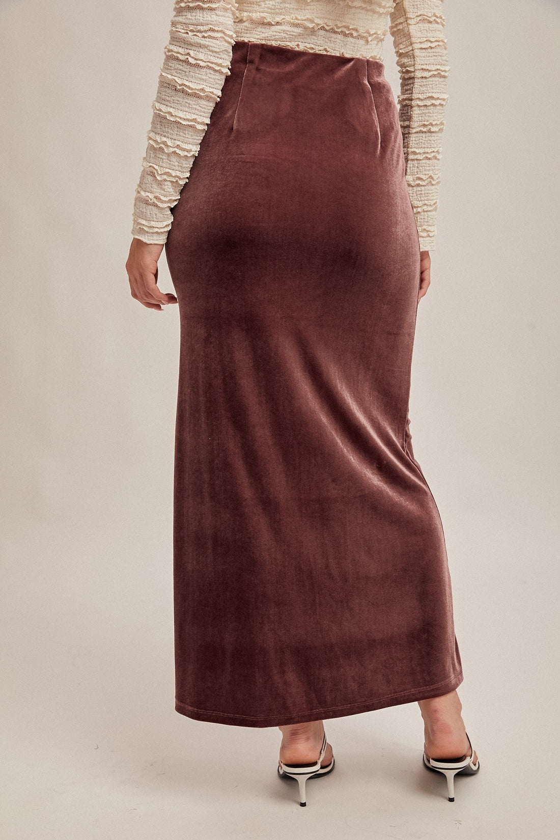 Dark Purple Velvet Maxi Skirt