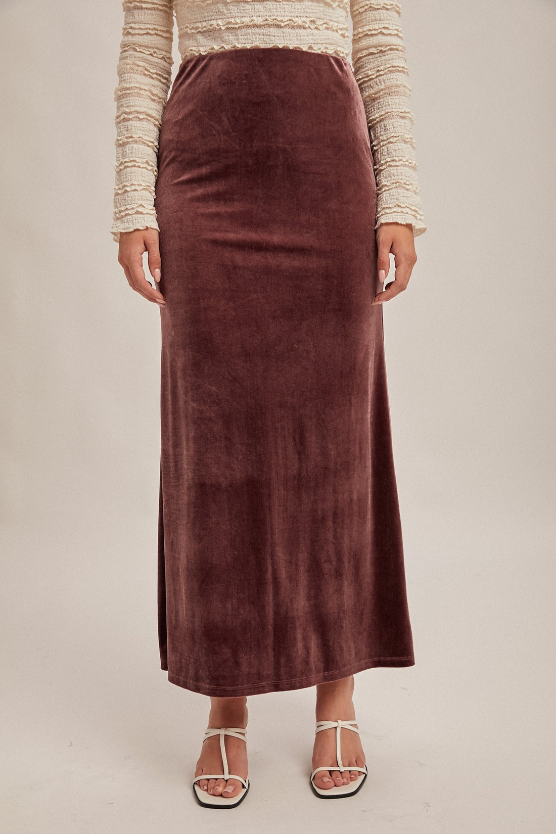 Dark Purple Velvet Maxi Skirt