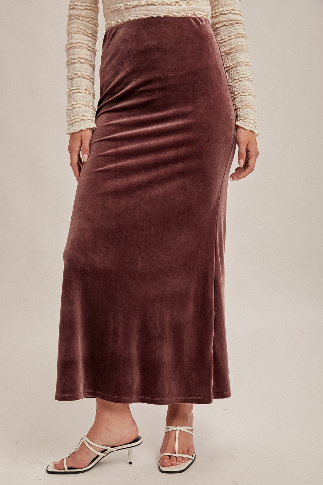 Dark Purple Velvet Maxi Skirt