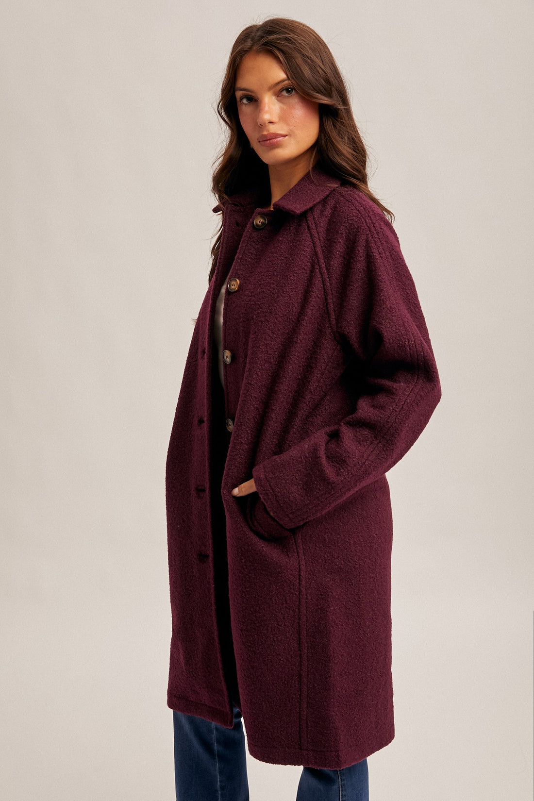 Plum Teddy Coat