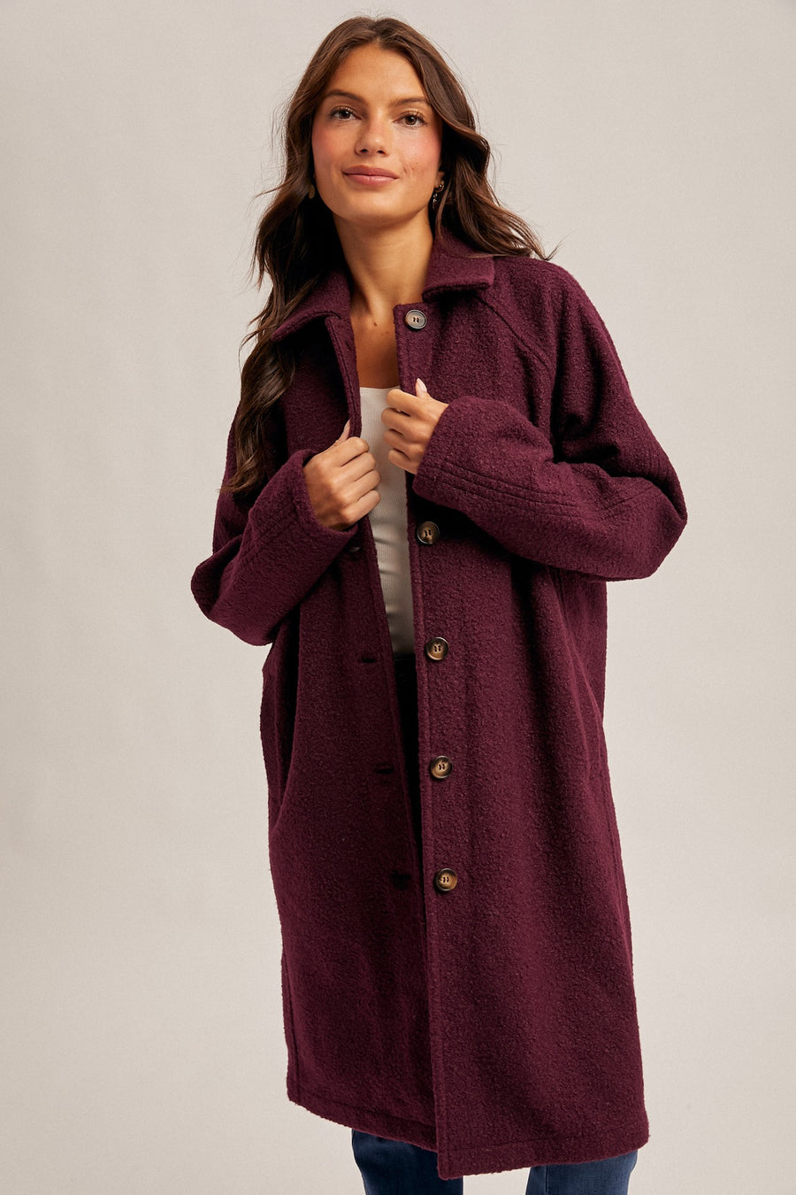 Plum Teddy Coat