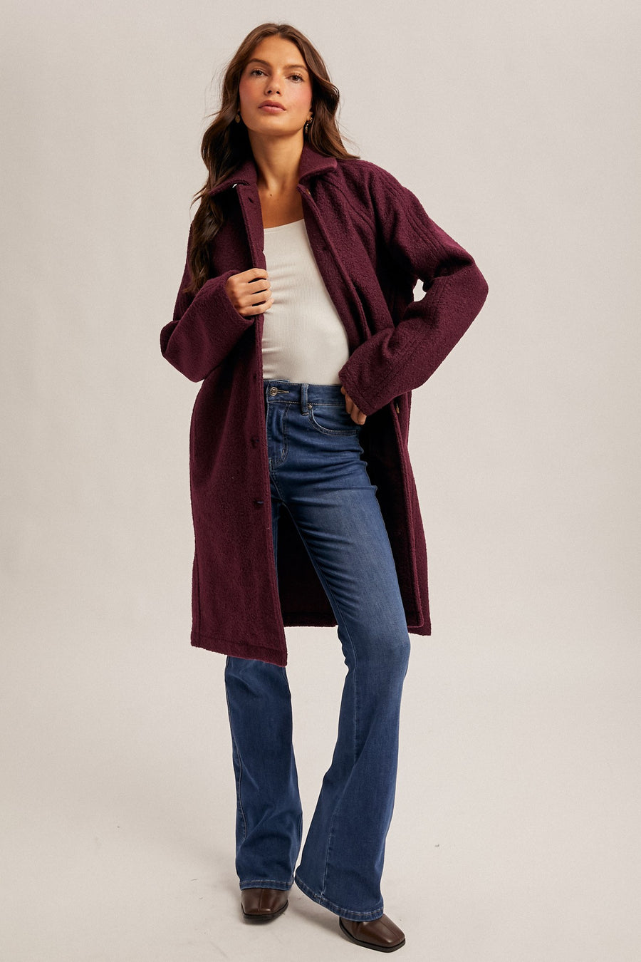 Plum Teddy Coat