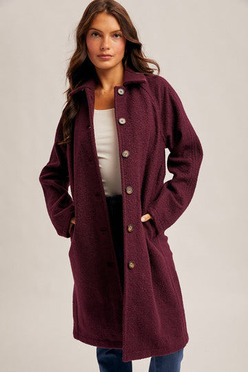 Plum Teddy Coat