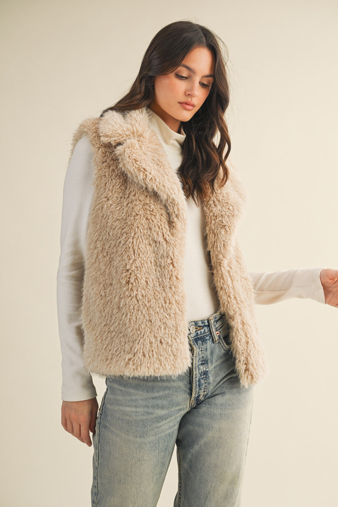 Taupe Fur Vest