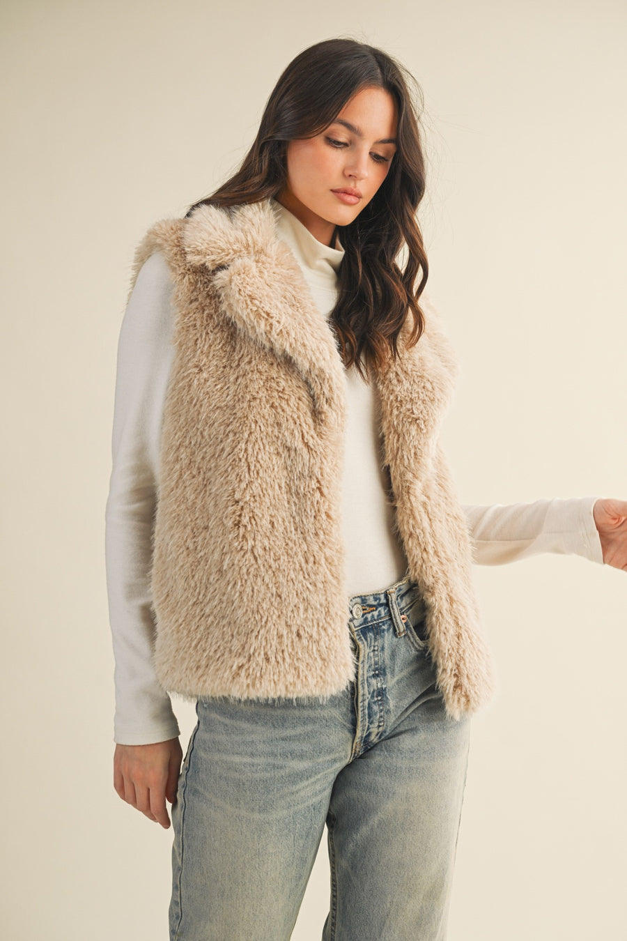 Taupe Fur Vest